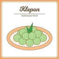 deliciosa comida tradicional indonésia chamada klepon vetor