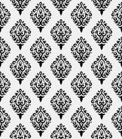 Damasco sem costura padrão preto e branco, ilustração em vetor floral vintage Damasco ornamento.