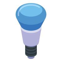 vetor isométrico de ícone de lâmpada azul. luz inteligente
