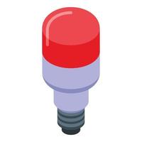 vetor isométrico de ícone de luz led vermelha. lâmpada inteligente