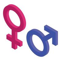 vetor isométrico de ícone de sinal de gênero. símbolo masculino