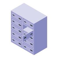 vetor isométrico de ícone de armazenamento de armário seguro. armário do quarto