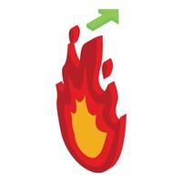 vetor isométrico de ícone de evacuação de incêndio. plano de segurança