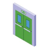 vetor isométrico de ícone de portas de evacuação. porta de saída