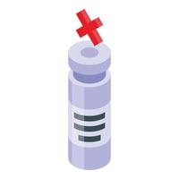 vetor isométrico de ícone de garrafa de vacina. frasco seringa remédio