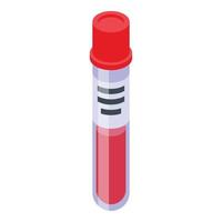 vetor isométrico de ícone de tubo de teste de sangue. teste médico laboratorial