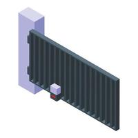 ícone de construção de portão automático, estilo isométrico vetor