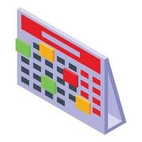 ícone de calendário de agendamento de tarefas, estilo isométrico vetor