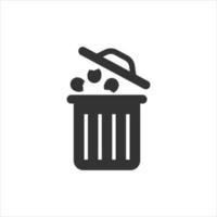 ícone de lata de lixo em estilo simples. reciclar a ilustração vetorial no fundo branco isolado. conceito de negócio de sinal de cesta de lixo. vetor