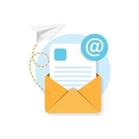 ícone de envio de e-mail em estilo simples. envelope recebe ilustração vetorial no fundo isolado. conceito de negócio de sinal de notificação de caixa de correio. vetor