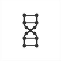 ícone da molécula de DNA em estilo simples. ilustração em vetor átomo em fundo branco isolado. conceito de negócio de sinal espiral molecular.