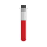 sangue no ícone do tubo de ensaio em estilo simples. ilustração em vetor frasco de laboratório em fundo isolado. líquido no conceito de negócio de sinal de copo.