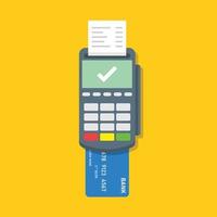 ícone da máquina de pagamento pos em estilo simples. ilustração em vetor pagamento on-line em fundo isolado. conceito de negócio de sinal de transação bancária.