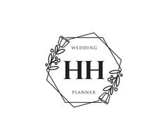 logo feminino inicial hh. utilizável para logotipos de natureza, salão, spa, cosméticos e beleza. elemento de modelo de design de logotipo de vetor plana.