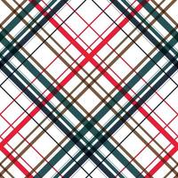 O tecido com padrão xadrez é um tecido estampado que consiste em faixas cruzadas, horizontais e verticais em várias cores. os tartans são considerados um ícone cultural da Escócia. vetor