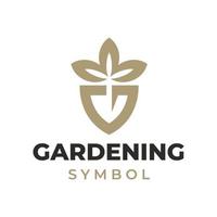 vetor de design de logotipo de jardineiro, cuidado do gramado, agricultor, logotipo de serviço de gramado, vetor de ícone