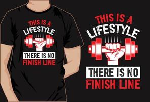 design de camiseta de treino forte de ginástica fitness musculação vetor