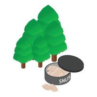 ícone snus sueco, estilo isométrico vetor