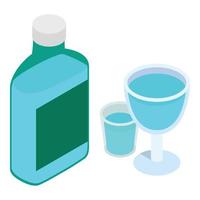 ícone de bebida alcoólica, estilo isométrico vetor