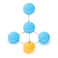 ícone da molécula de química, estilo isométrico vetor