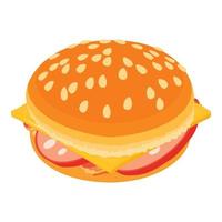 ícone saboroso cheeseburger, estilo isométrico vetor