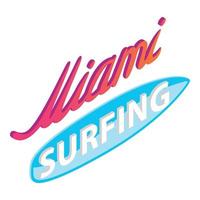 ícone de surf de miami, estilo isométrico vetor