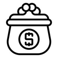 ícone de carteira de dinheiro de mulher, estilo de estrutura de tópicos vetor