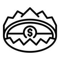 ícone de dinheiro de armadilha de lavanderia, estilo de estrutura de tópicos vetor
