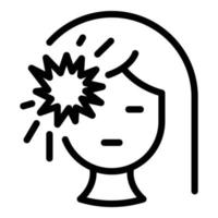 ícone de mulher antidepressiva, estilo de estrutura de tópicos vetor