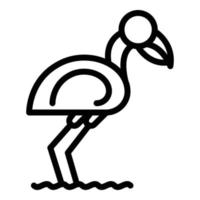 ícone de flamingo de perna, estilo de estrutura de tópicos vetor
