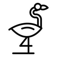 ícone do flamingo de garça, estilo de estrutura de tópicos vetor