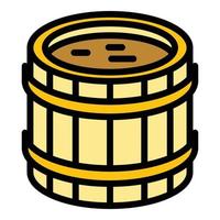 vetor de contorno de cor de ícone de barril de bourbon completo