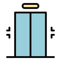 vetor de contorno de cor de ícone de elevador moderno