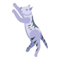 ícone de gato de salto brincalhão, estilo isométrico vetor