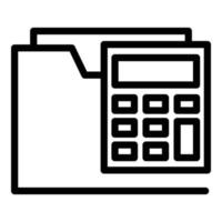 vetor de contorno do ícone da calculadora de dados. negócios financeiros