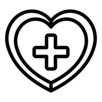 vetor de contorno de ícone de coração médico. cardíaco humano