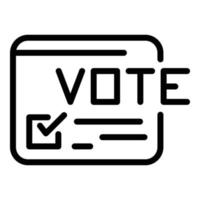 vetor de contorno do ícone da lista de eleições. votação enquete