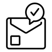 vetor de contorno do ícone do envelope de votação. cédula de votação