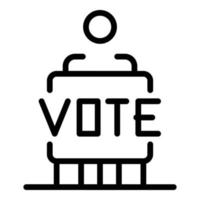 as pessoas votam vetor de contorno do ícone. urna