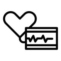 vetor de contorno do ícone de pulso cardíaco. monitor de taxa