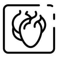 vetor de contorno de ícone de imagem de coração. cardiologia médica