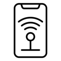 ícone de internet de telefone wi-fi, estilo de estrutura de tópicos vetor