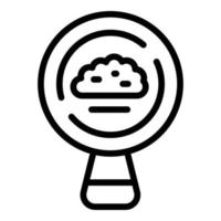 vetor de contorno de ícone de nuvem de dados de pesquisa. banco de dados de tecnologia