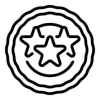 vetor de contorno do ícone do emblema. distintivo redondo