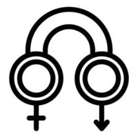 ícone cis de identidade de gênero, estilo de estrutura de tópicos vetor