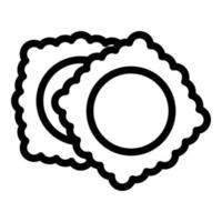 ícone do restaurante ravioli, estilo de estrutura de tópicos vetor