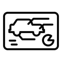 ícone de carro autônomo elétrico, estilo de estrutura de tópicos vetor