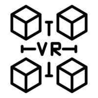 futuro ícone de realidade virtual, estilo de estrutura de tópicos vetor