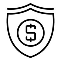 ícone de proteção de dinheiro de mercado estreito, estilo de estrutura de tópicos vetor