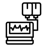 ícone de desfibrilador de pulso, estilo de estrutura de tópicos vetor
